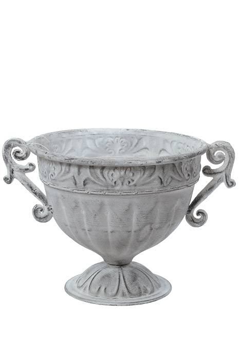 8" X 7" Metal Trophy Urn White