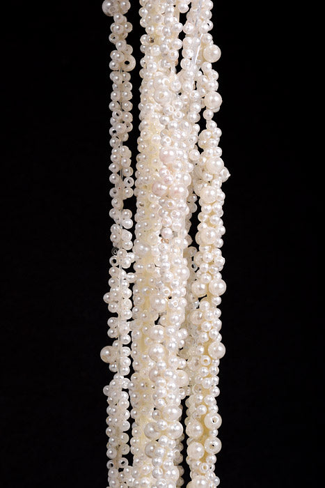 18" Hanging Pearlized Bead Spray White