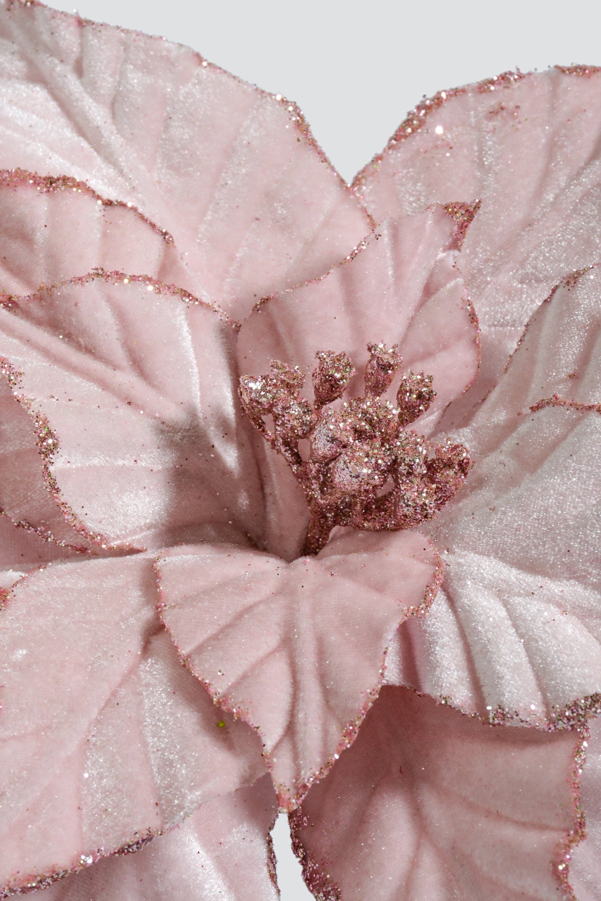 25" Velvet Poinsettia Stem Pink