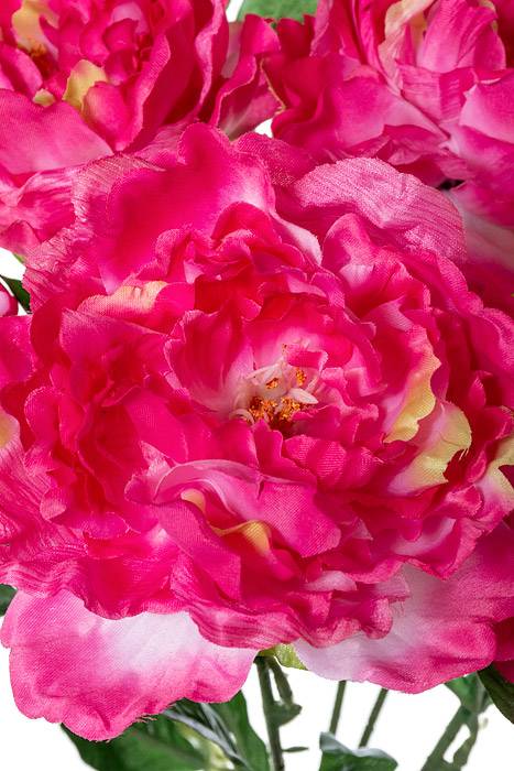 22" Silk Peony Bush Hot Pink