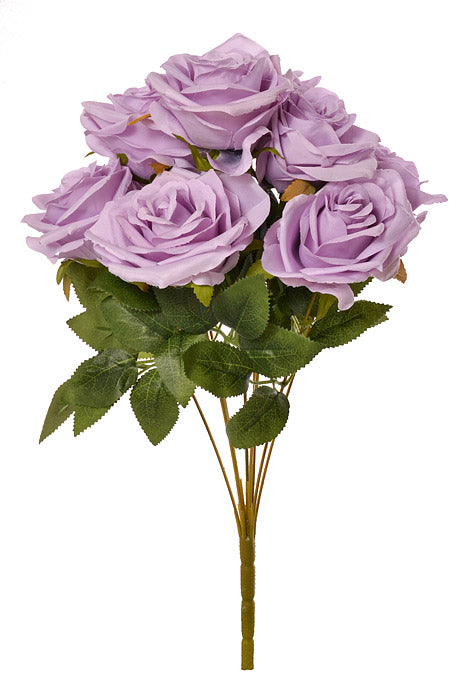 17" Silk Rose Bush Lavender
