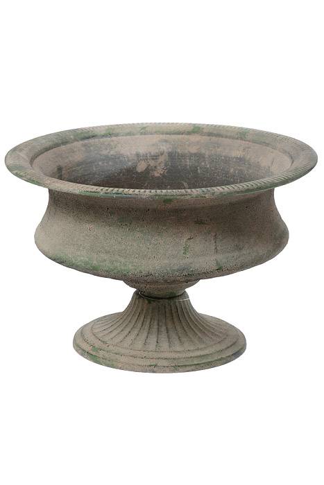 11.75" X 7.5" Metal Planter W/base Green