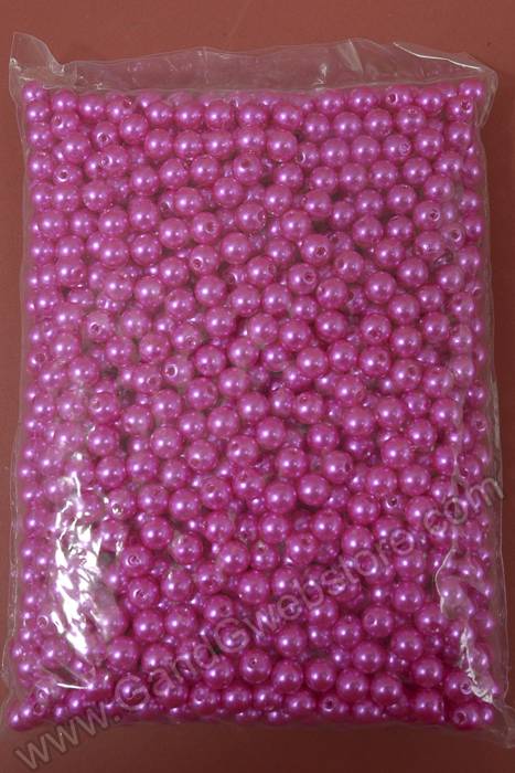 8mm Abs Pearl Beads Hot Pink Pkg(500g)