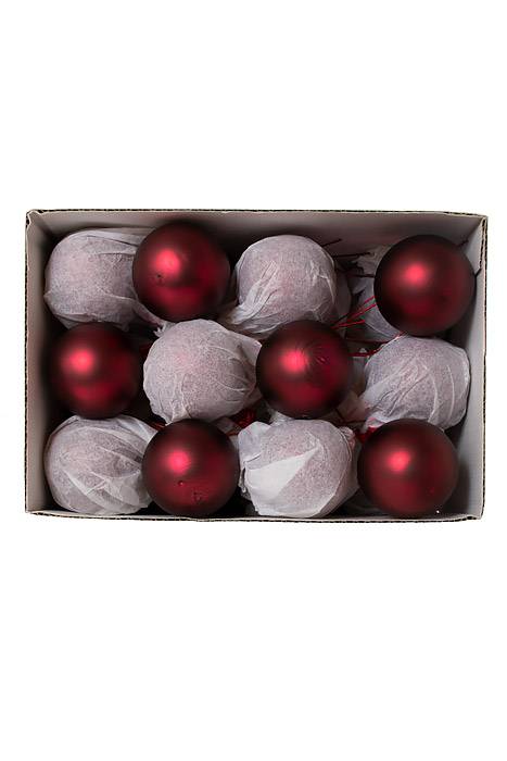 50mm Matte Glass Ball Burgundy Pkg/24