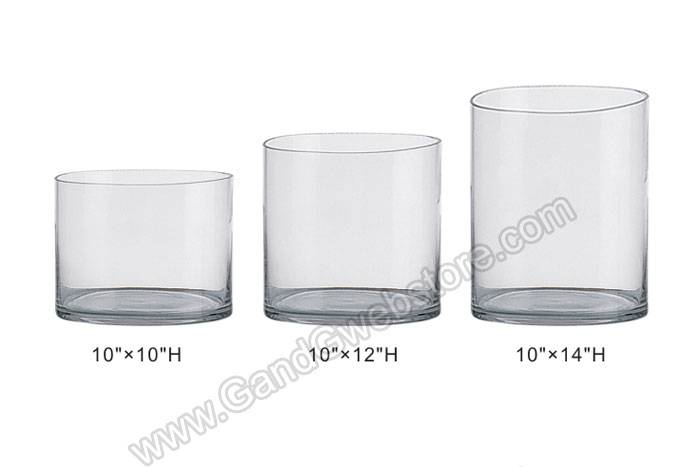 10" X 12" Cylinder Glass Vase Clear