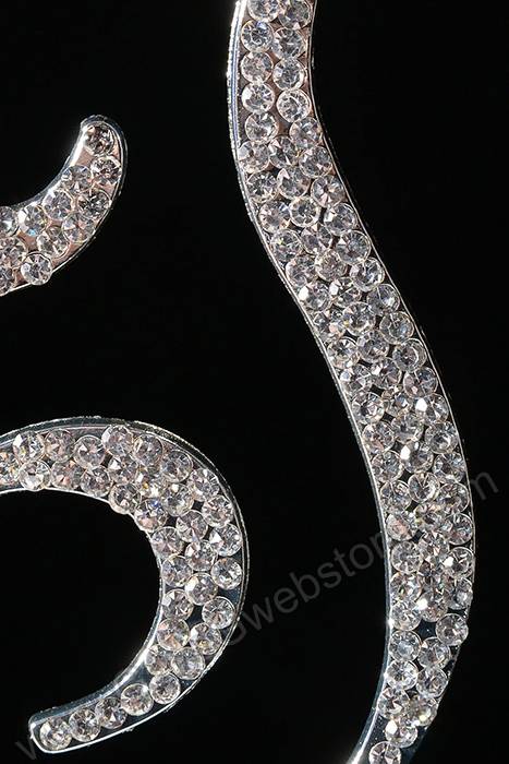 4.75" Rhinestone Letter "t" Cake Topper Silver