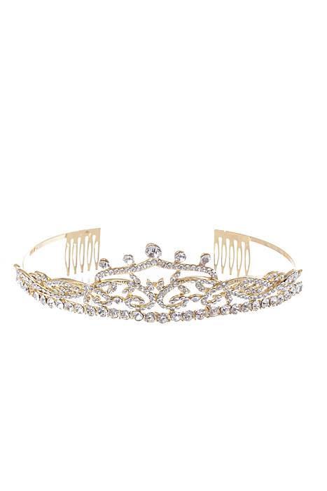 2" Rhinestone Tiara Gold