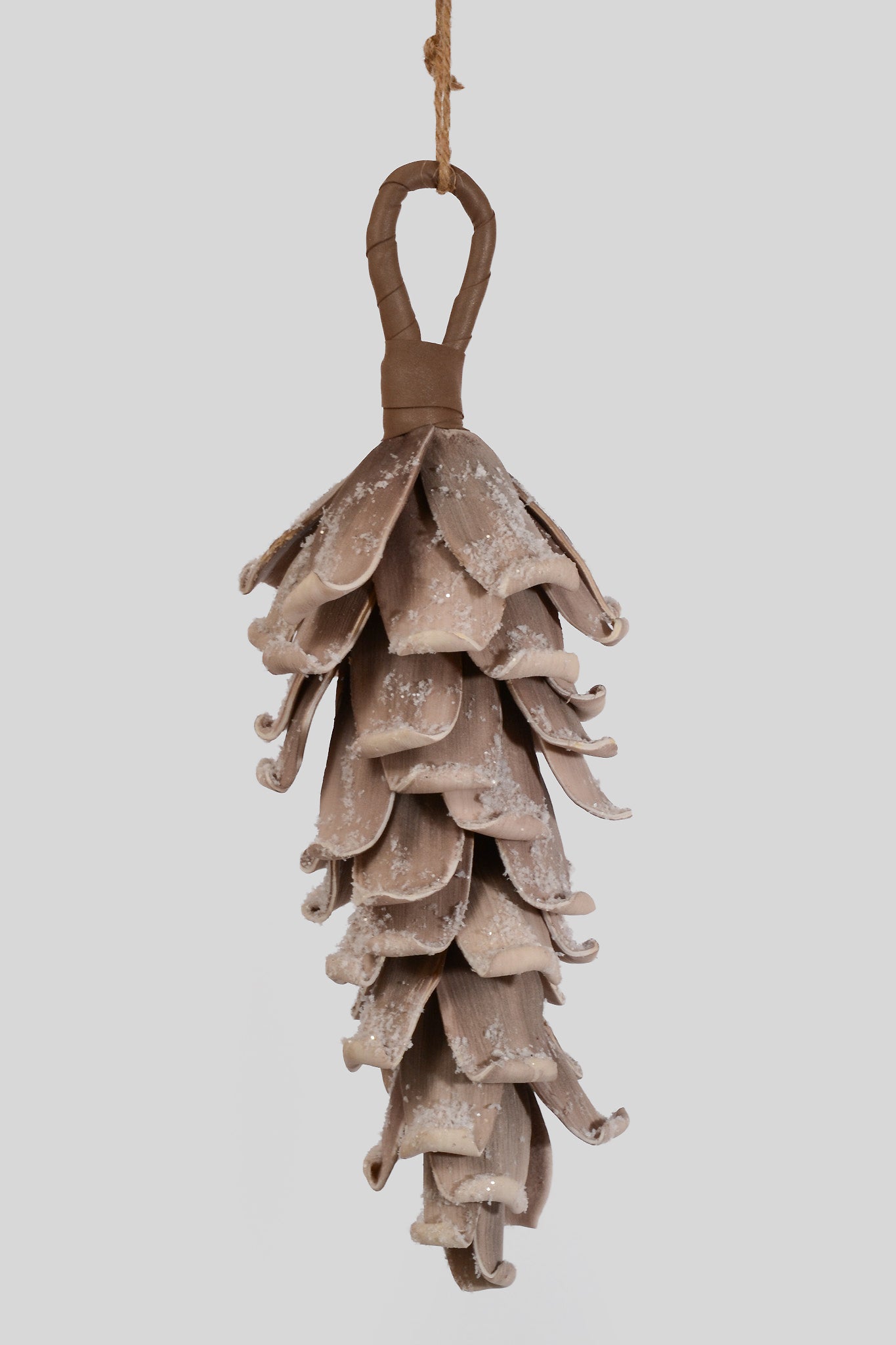 18" Frosted Foam Pinecone Ornament Brown/Natural