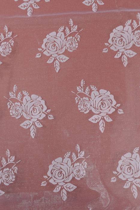 28" X 3yds Sheer Flocked Damask Sheet White