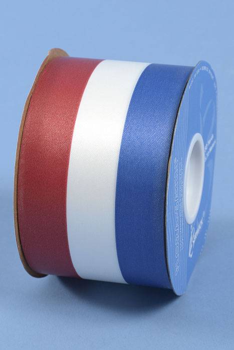 2.5" X 50yds Tri Color Ribbon Red/white/blue