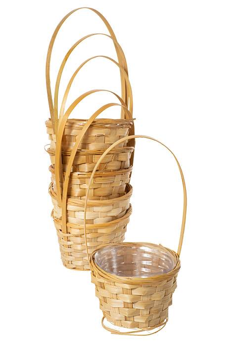 5" Bamboo Basket Mini Pk W/l Pkg/6 Natural