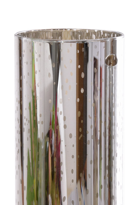 5" X 6" X 7" Mercury Glass Candle Holder (Silver) Set/3