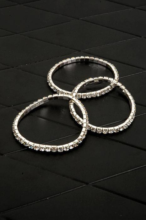2.5" Rhinestone Bracelet Crystal Pkg/12