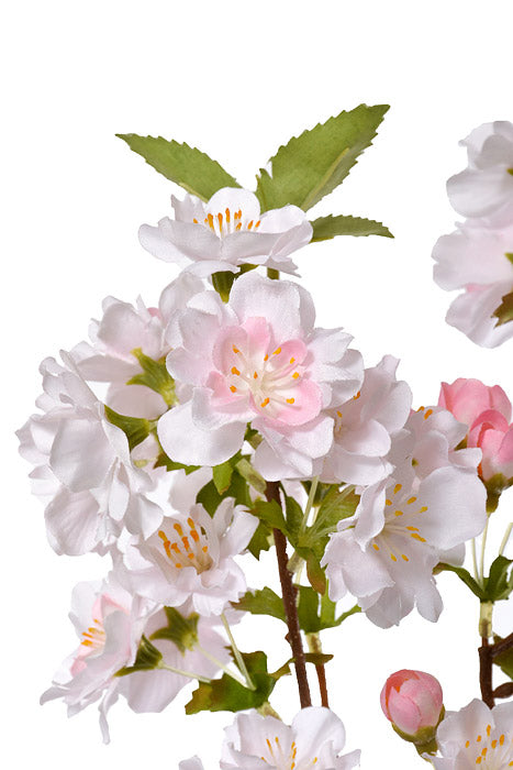 36" Silk Cherry Blossom Spray White Blush