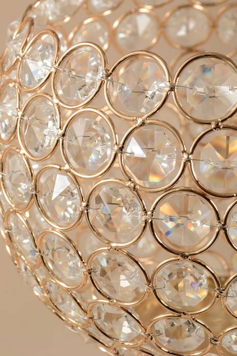 24" Crystal Bead Candle Holder Gold/clear