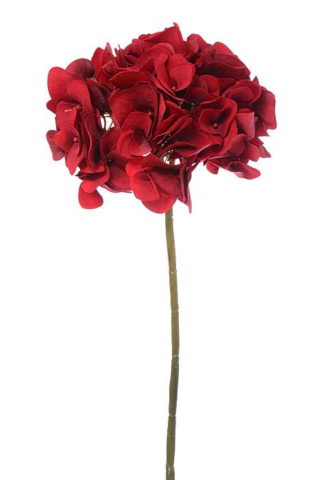 18.5" Velvet Hydrangea Spray Red