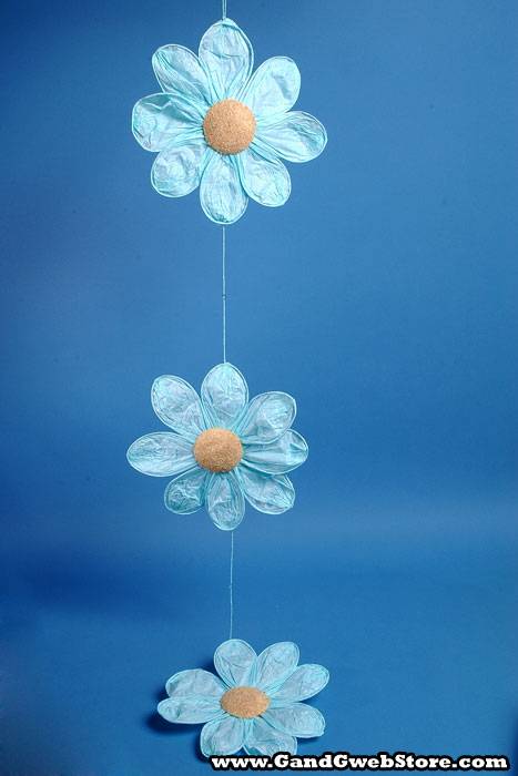 11" X 54" Paper Flower Garland Blue