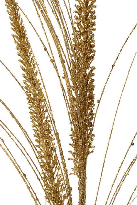 34" Glitter/mica Triple Spike Grass Spray Gold