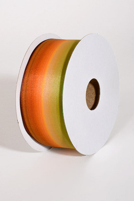 1.5" X 25Yds Wired French Ombre Ribbon Green/Yellow/Orange