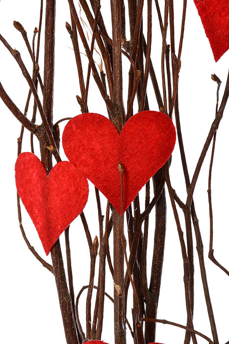 35.4" Heart Twig Bundle Red