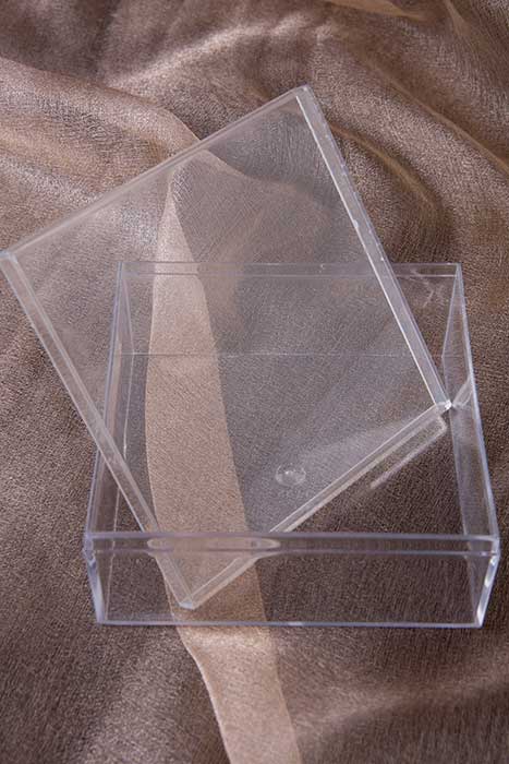 3.75" X 1.5" Square Box Clear Pkg/12