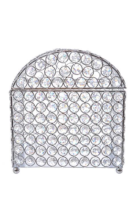 7.75" X 8.5" X 9.25" Crystal Card/money Box Silver