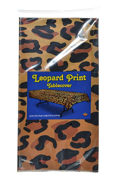 4.5Ft x 9Ft Leopard Print Table cover Brown/Black