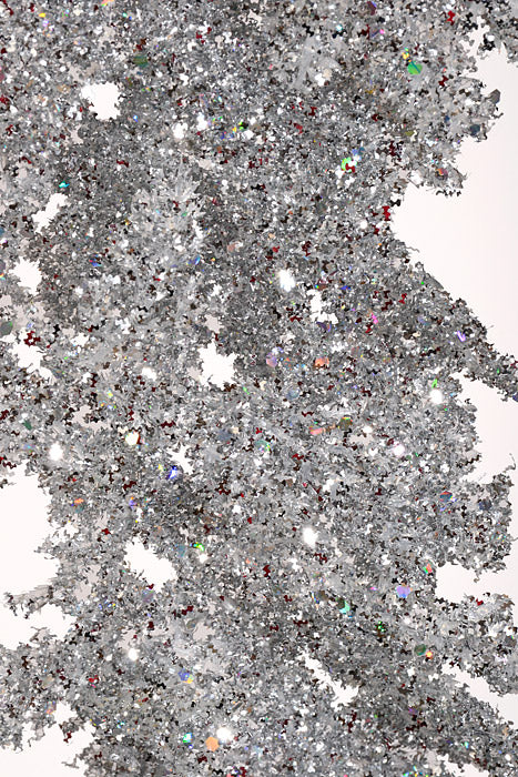 48" Lazer Glitter Pine Garland Silver