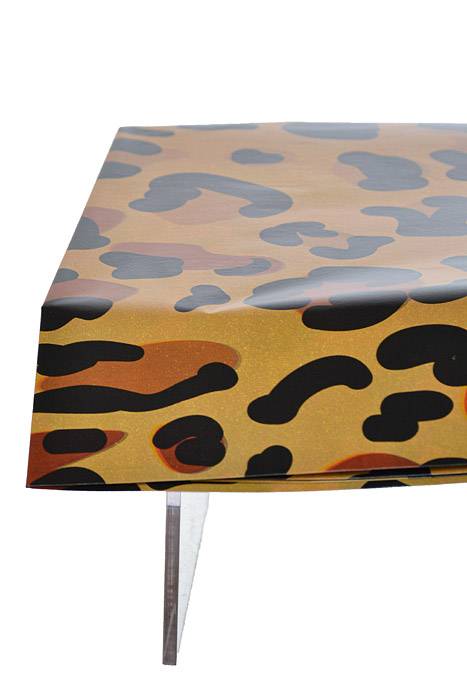 4.5Ft x 9Ft Leopard Print Table cover Brown/Black