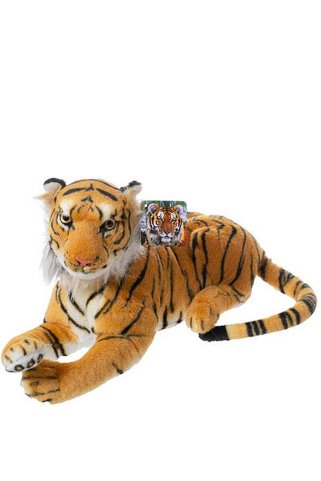 16" X 9.5" Stuffed Laying Tiger Orange/black