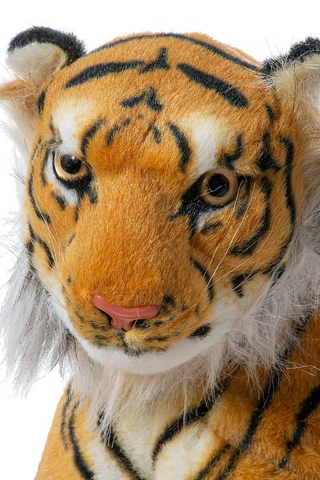 16" X 9.5" Stuffed Laying Tiger Orange/black