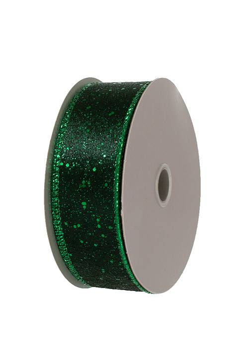 1.5" X 10 Yds Glitter Lush Velvet Dark Green