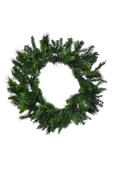 48" Lite Deluxe Evergreen Wreath With Clear Lights Green