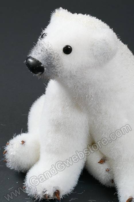 7" Sitting Polar Bear Cub White