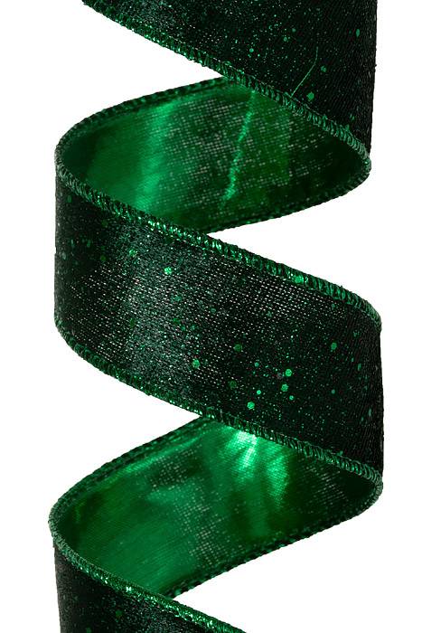 1.5" X 10 Yds Glitter Lush Velvet Dark Green