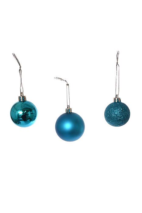 40/50mm Shiny/matte/glitter Plastic Ball Turquoise Pkg/22