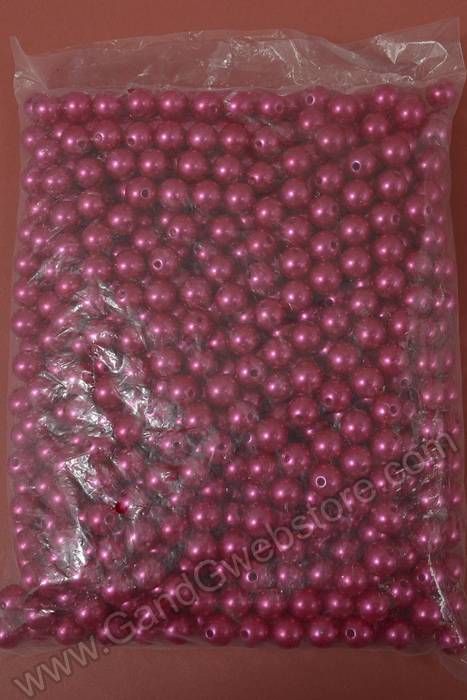 12mm Abs Pearl Beads Raspberry Pkg(500g)