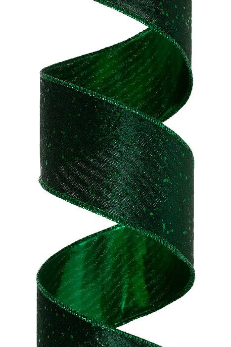 2.5" X 10 Yds Glitter Lush Velvet Dark Green