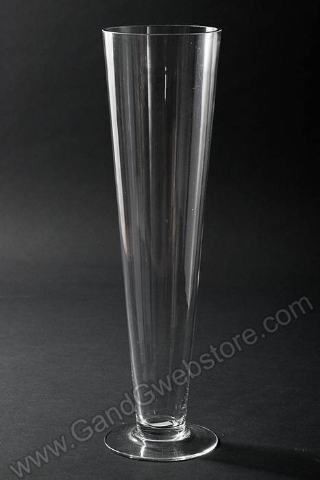 4.25" X 4.25" X 15.75" Fluted Glass Vase Clear