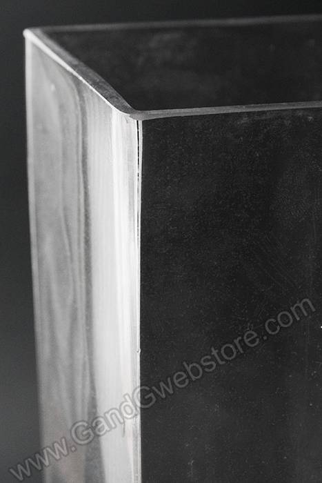4.75" X 6" X 15.5" Tapered Square Glass Vase Clear