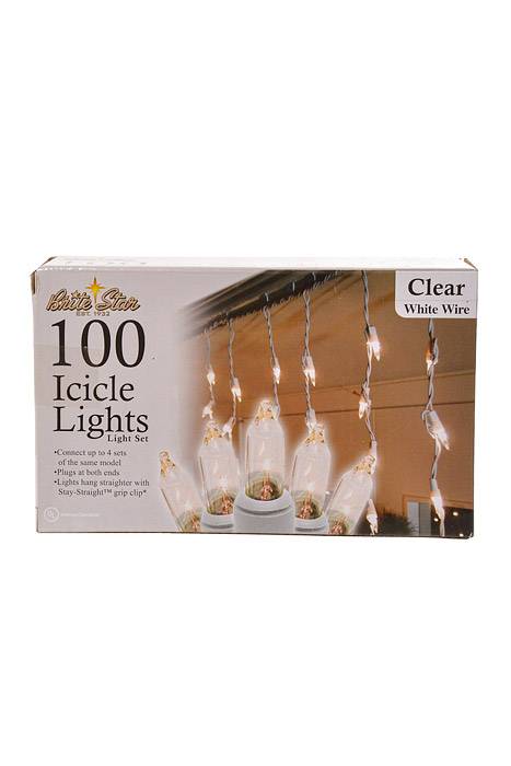 96" 100 Icicle Lights Clear