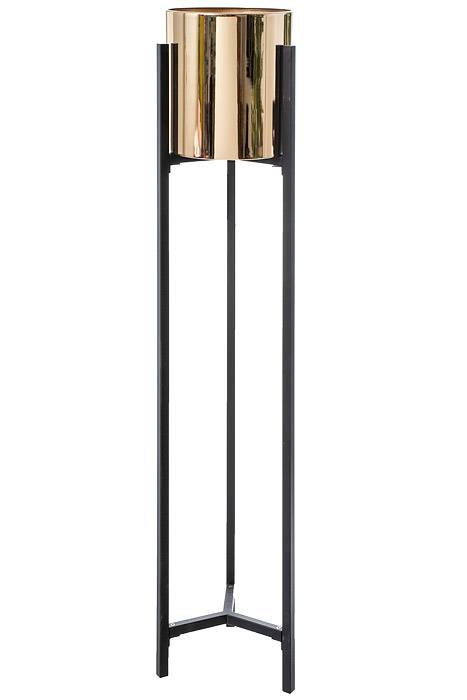 8.5" X 45" Copper Floral Metal Stand Gold/black