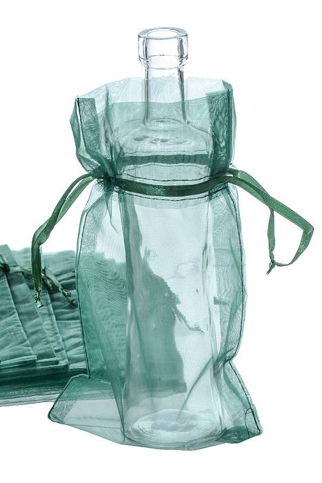 6" X 10" Organza Pouches Bags Hunter Green Pkg/12