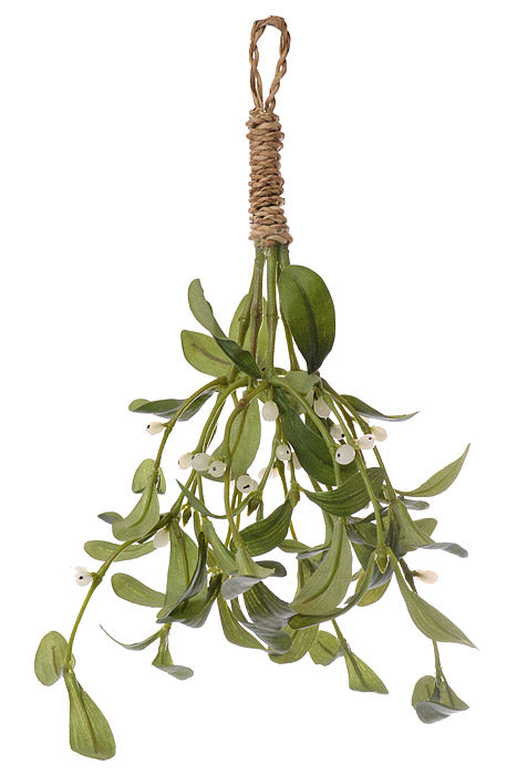 15" Mistletoe Hanger Green/White
