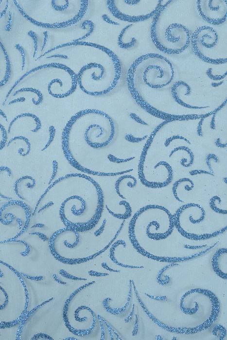 9" X 10ft Sparkle Swirl Organza Turquoise Pkg/6