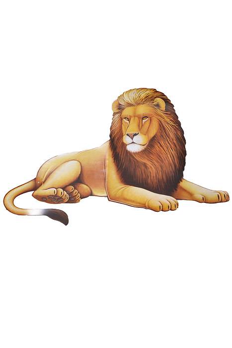 46" Jointed Cutout Lion Yellow/Brown