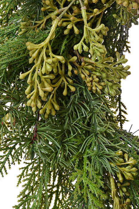 22" Natural Touch Cedar Heart Shape Hanging Green