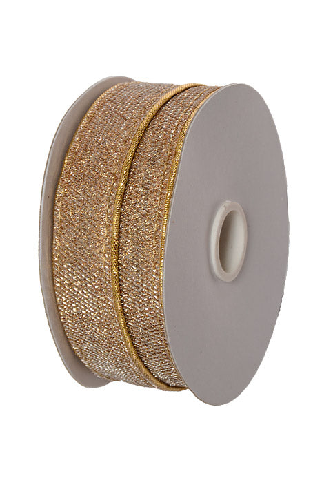 1" X 10Yds Metallic Woven Ribbon Gold