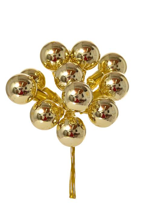 25mm Gloss Glass Ball Ornament Gold Pkg/144