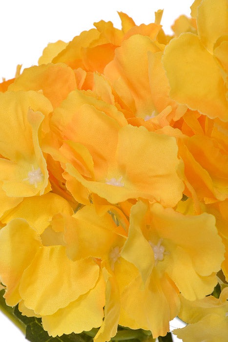 22.5" Silk Hydrangea Bush Yellow